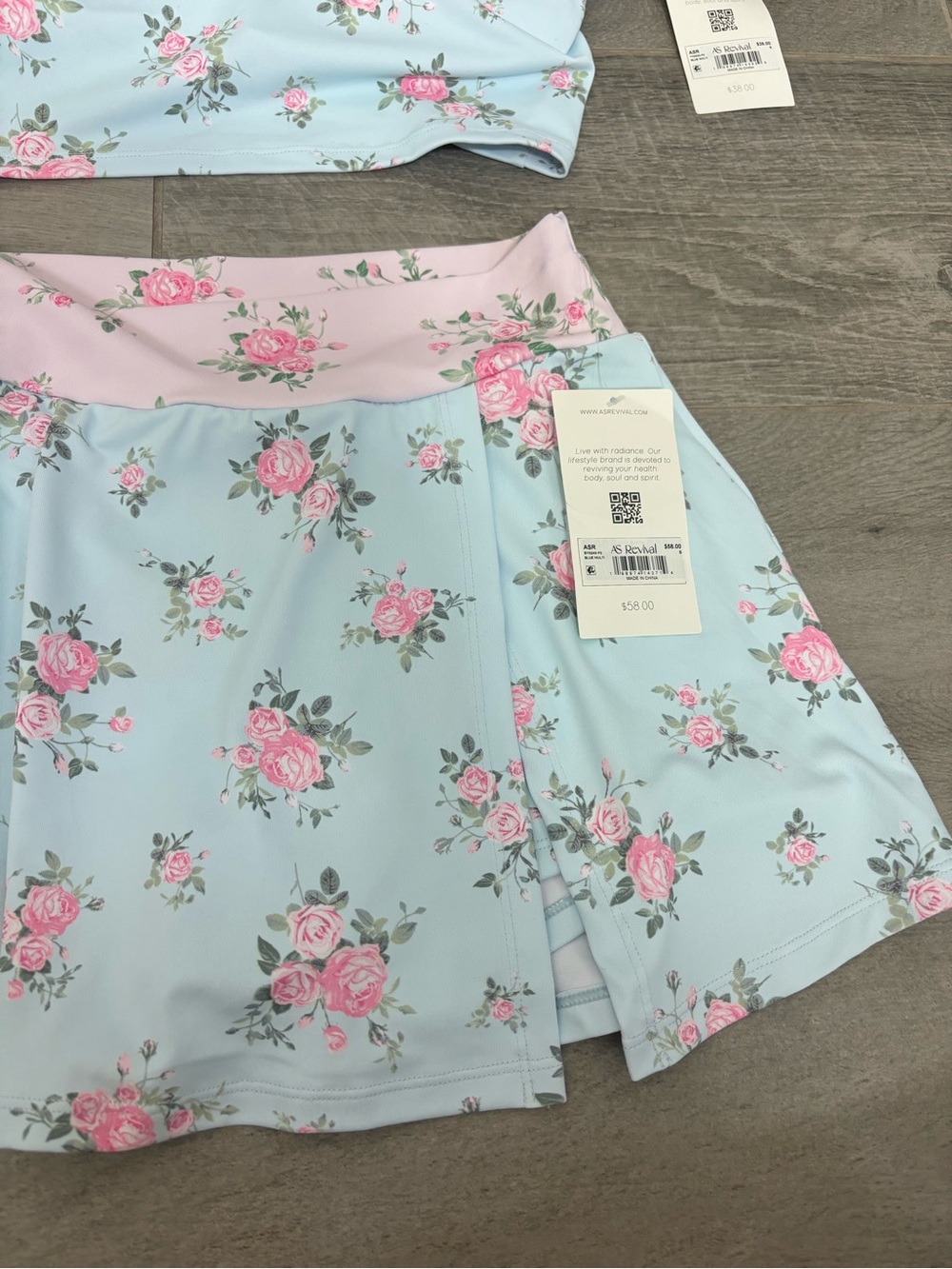 Altr’d State Floral Blue & Pink Two-Piece Crop Top and Skirt Set NWT - Picture 3 of 13